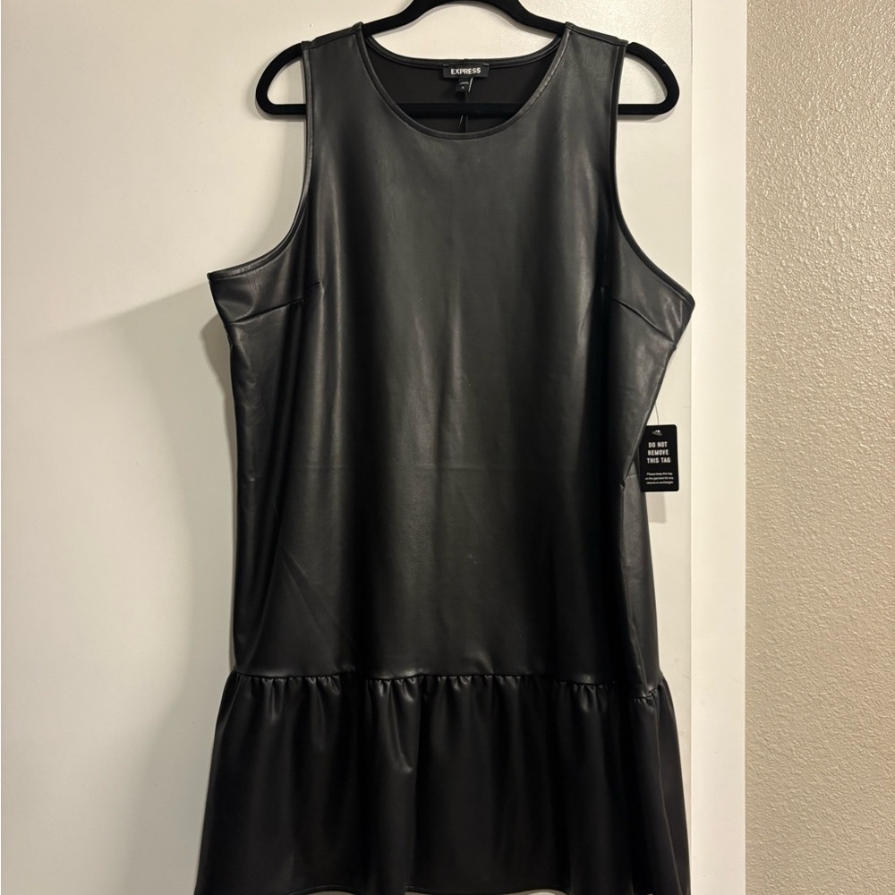 Express Black Faux Leather Dress